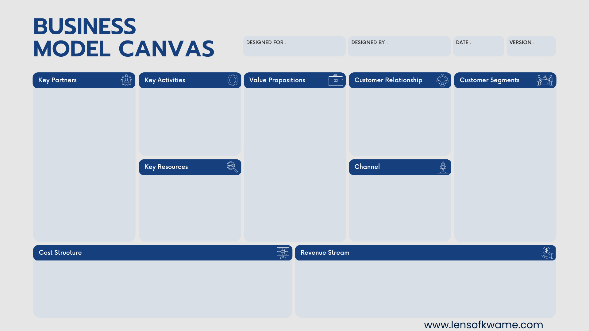 colorful business model canvas strategic planning brainstorm